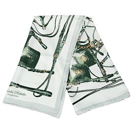 Pañuelo de seda Hermès White Brides Rebelles 90 Blanco