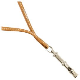 Hermès Hermes Shifure Halskette Braun Silber