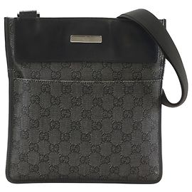 Gucci Black GG Canvas Shoulder Bag Black