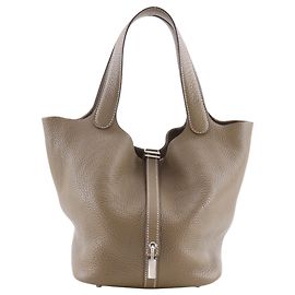 Hermès Hermes Picotin Lock MM Handtasche Braun Grau Taupe