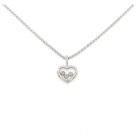 Chopard 750 Weißgold Diamantenhalskette Silber Metallisch