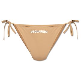 Dsquared2 Bikinihose beige mit seitlichen Bändern Braun Beige