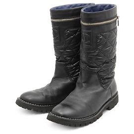 Chanel Leather Quilted Boots Black