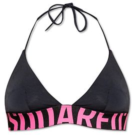 Top bikini triangolare nero e rosa Dsquared2 Nero