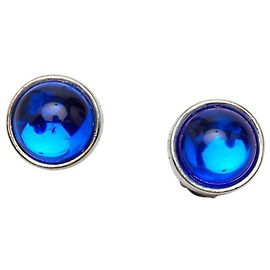 Chanel Logo Gripoix Ohrringe Silber Metallisch