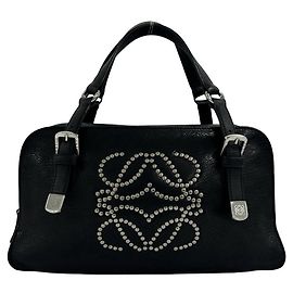 Loewe Anagram Leather Handbag Black