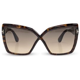Lunettes de soleil Tom Ford Oversize Carrées Marron Tortoise Marron