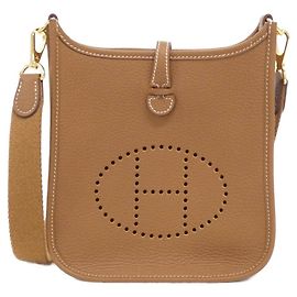 Hermès Borsa a tracolla Hermes Evelyne Amazon Clemence D'oro Metallico