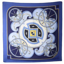 Lenço de seda Hermès Carre90 Azul