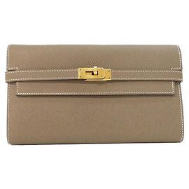 Hermès Hermes Kelly Classic Long Wallet Brown Beige