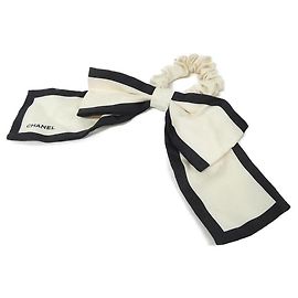 Chanel Silk Scrunchie White