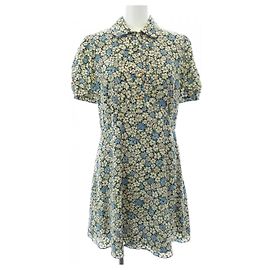 Vestido de seda con estampado floral Céline Beige Beige Otro