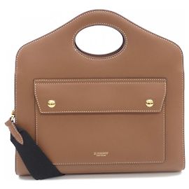 Sac à épaule en cuir Burberry Marron