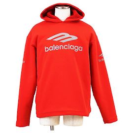 Sudadera con capucha de algodón Balenciaga Castaño Roja