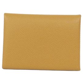 Hermès Hermes Calvi Duo Epsom Card Case Brown Other