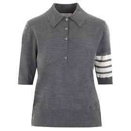 Thom Browne Polo relaxado de lã cinza Marrom