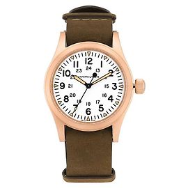 Autre Marque Orologio in pelle da uomo Khaki Field Mechanical Marrone
