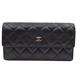 Chanel Classic Caviar Long Wallet Black