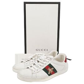 Gucci Bee Embroidery Ace Sneakers Size Brown