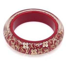 Louis Vuitton Monogram Inclusion Red Women's Bangle Bracelet Red