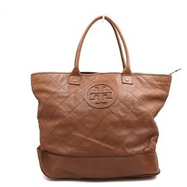 Tory Burch Saco Tote e de Ombro em Couro Castanho Marrom