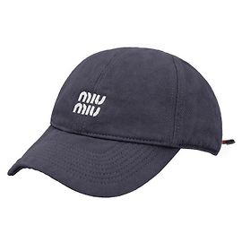 Miu Miu Denim-Baseballkappe mit besticktem Logo Blau