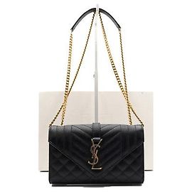 Autre Marque Bolsa de Ombro e Bolsa Tiracolo Envelope Matelassé Monogram Preto