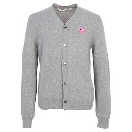 Comme Des Garcons Pink Logo Patch Cardigan AX (Unisex) Brown