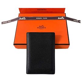 Hermès Card Wallet Euclid Epsom Noir Black Wallet Black