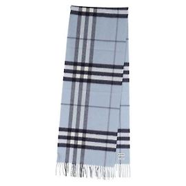 Sciarpa Burberry Check in cashmere blu Blu