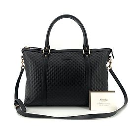 Gucci Borsa Tote e Borsa a Tracolla Microseima Nero