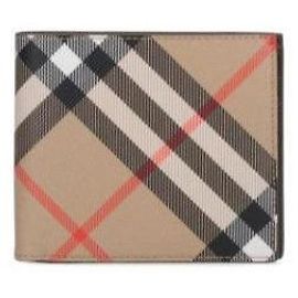Burberry Check Bi-fold Wallet Sand Brown