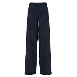 Gucci Pantalones de denim jacquard de algodón Azul