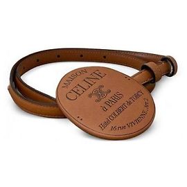Cinturón Céline de cuero Tan Black Castaño