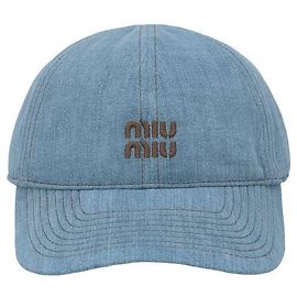 Miu Miu Logo Denim Women's Hat Blue
