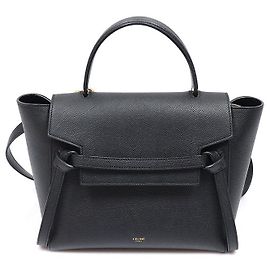 Céline Micro borsa cintura in vitello grana nera Nero