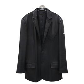 Balenciaga  taillierte Lederjacke Grün