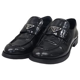 Prada Mocasines de piel cepillada Chocolate Verde