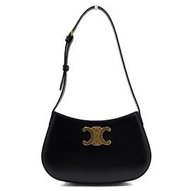 Céline Sac à épaule Triomphe Tilly en cuir noir Noir