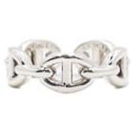 Hermès Silver Chaine d'ancre Anchor Chain Small Ring Size Argento