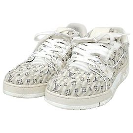 Louis Vuitton Trainer Sneaker Beige Monogram Patchwork Braun