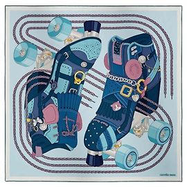 Hermès Derby 2000 Seidentuch Blau Blau