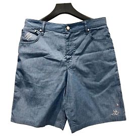 Louis Vuitton Bermudas de chambray bordadas para hombre Azul