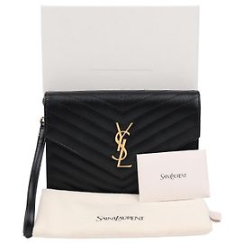 Autre Marque Logo Monogram Gold Quilted Clutch Multiple colors