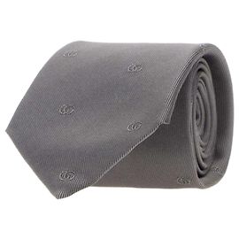 Gucci Double Silk Jacquard Tie Brown