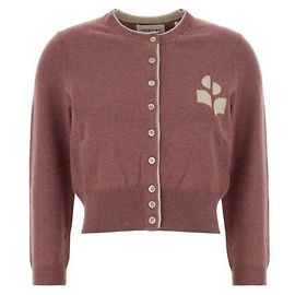 Isabel Marant Baumwoll-Woll-Cardigan mit Logo Braun