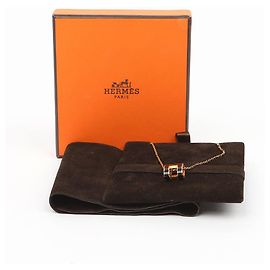 Hermès Gold Hardware Halskette Noir Golden