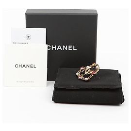 Spilla a Cuore Chanel Marrone Metallo Marrone