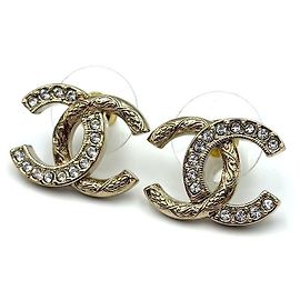 Chanel CC Mark Coco Mark Gold Earrings Golden