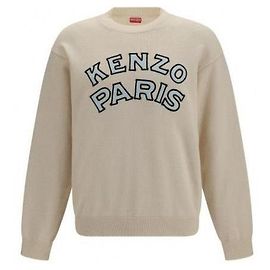 Kenzo Pull en laine et coton Emblem Blanc